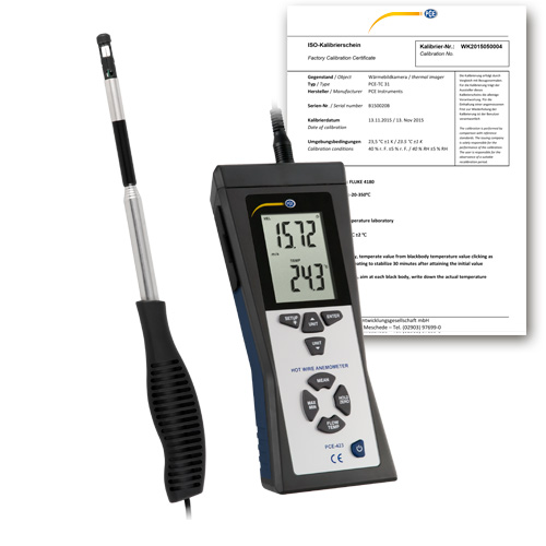 Thermo-Anemometer PCE-423-ICA incl. ISO calibration certificate
