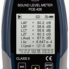 Class 2 Data Logging Noise Meter / Sound Meter PCE-428-ICA incl. ISO Cal. Cert.