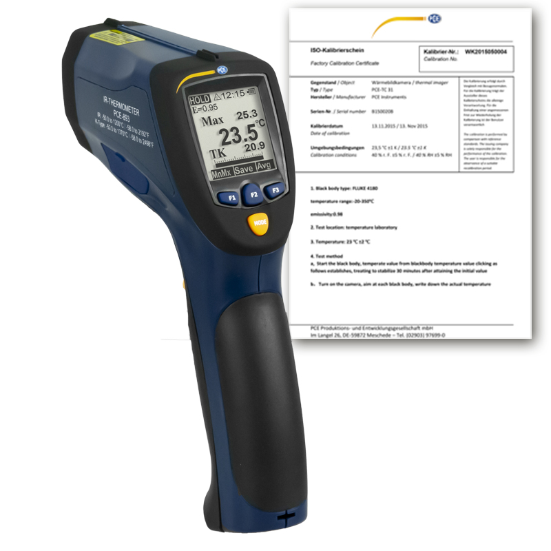 Infrared Thermometer PCE-893-ICA incl. ISO Calibration Certificate