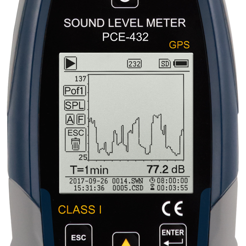 Sound/Noise Meter PCE-432 with GPS KIT
