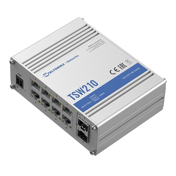 Ethernet Switch with 8 Ethernet Ports and 2 SFP Ports